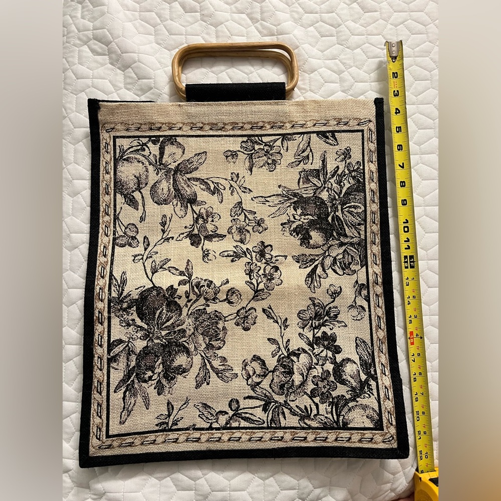 Royal Doulton Floral Burlap Tote Bag